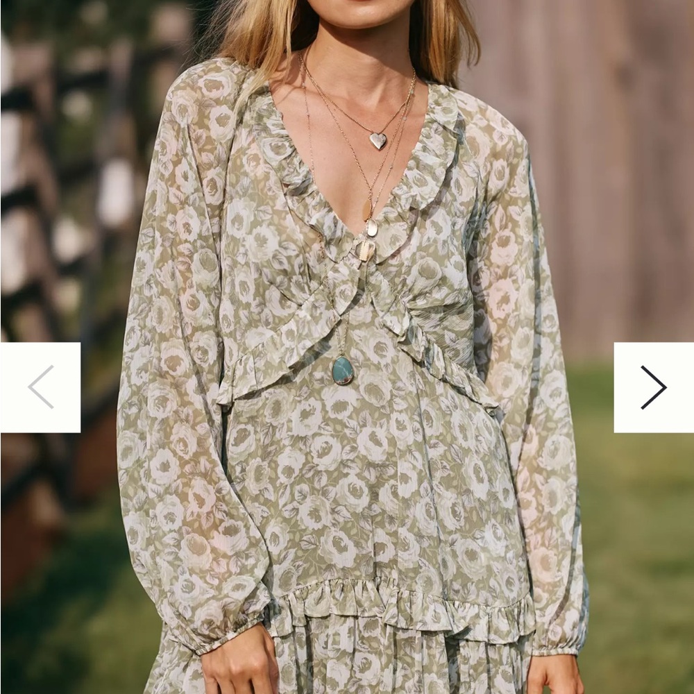 @loverlygrey x Anthropologie Puff-Sleeve Ruffle Mini Dress